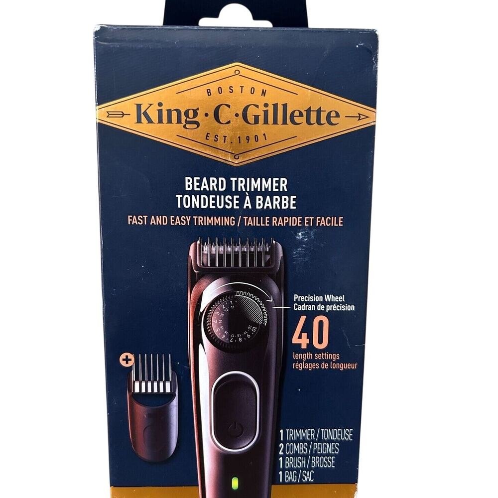 King C. Gillette Beard Trimmer PRO Black, 40 Settings Cordless Kit